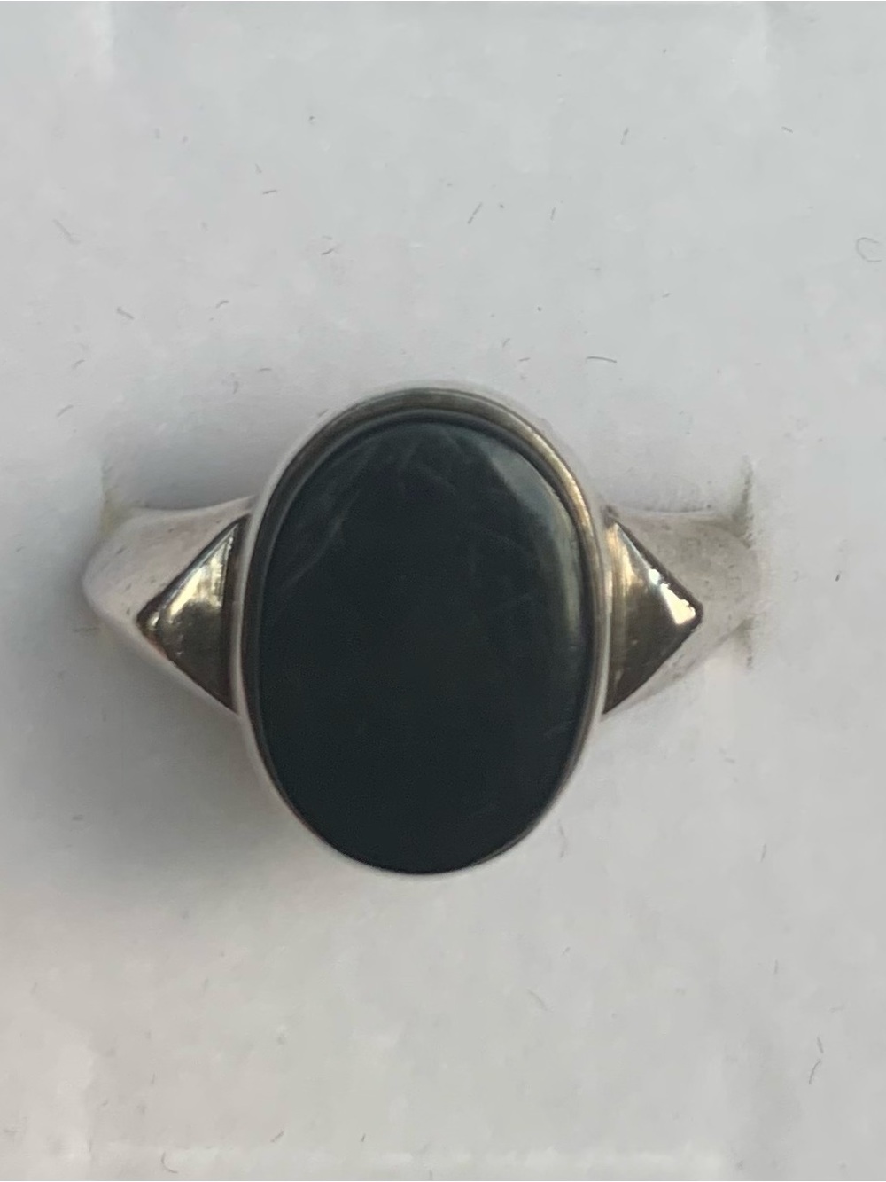 Sterling Silver Oval Onyx Ring